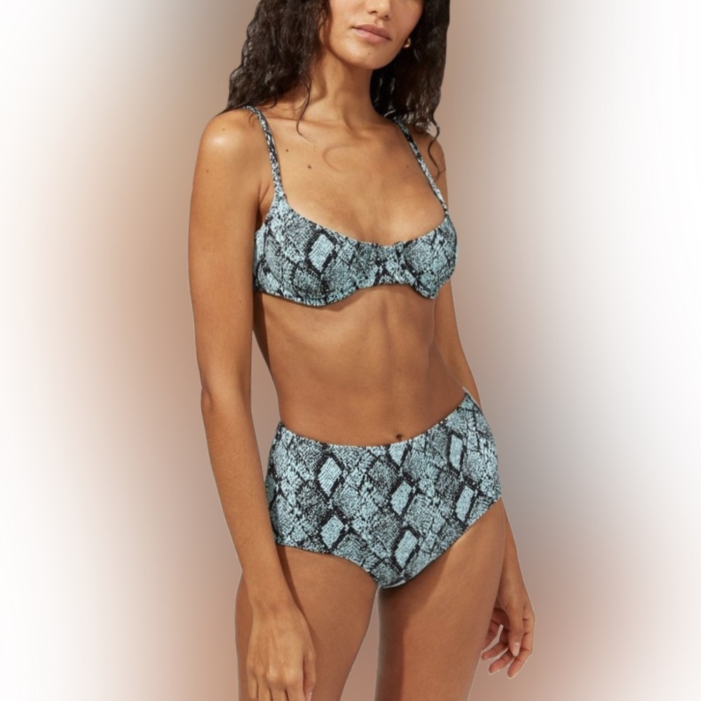 Solid and Stripe bikini set in snake jacquard
